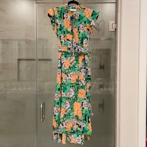 Sandro floral print silk midi dress